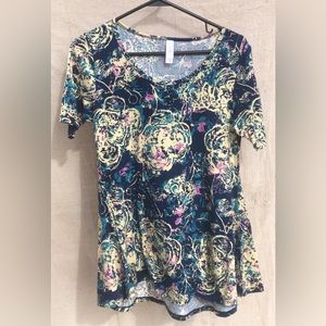 LuLaRoe Blue Floral Shirt